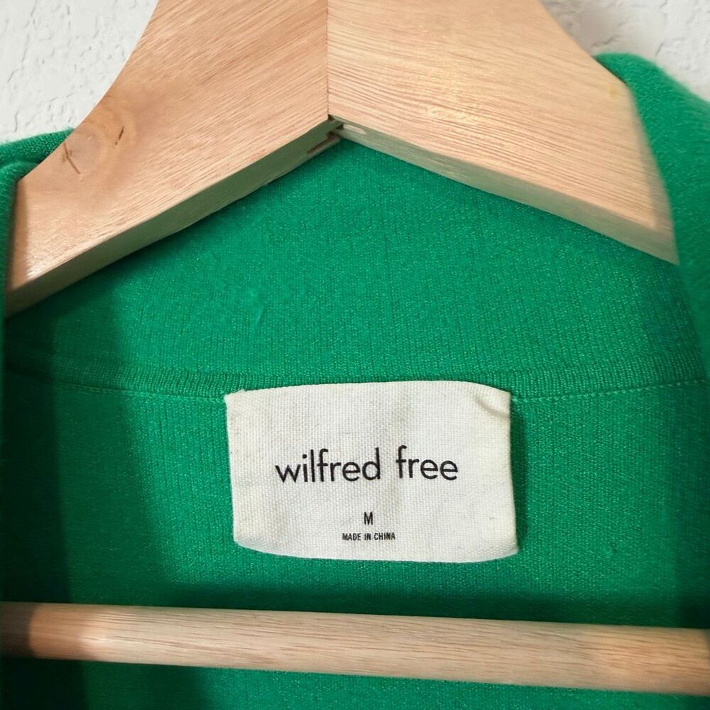 Aritzia Wilfred Free Kelly Green Ronnie Button Down Sweater Women's Size Medium - Picture 5 of 7